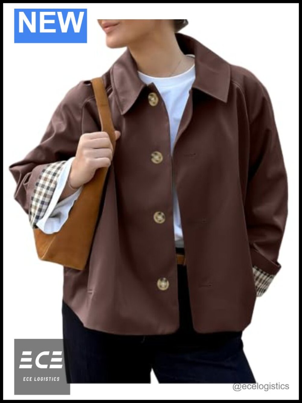 Womens Cropped Trench Coat Single Breasted Lightweight Fall Jacket
